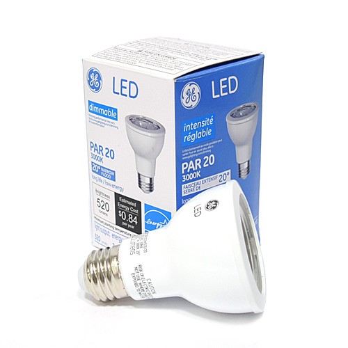 GE LED7DP203W830/20 12.89 93347 7W 120V CRI 80 PAR20 E26 3000K 20°